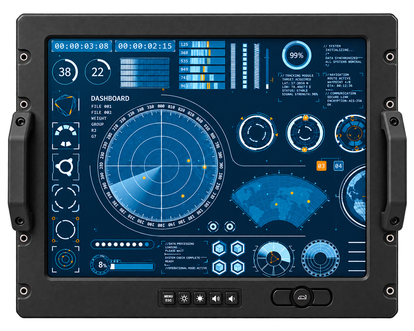 15.6 Inch Rugged Monitor LCD Front View